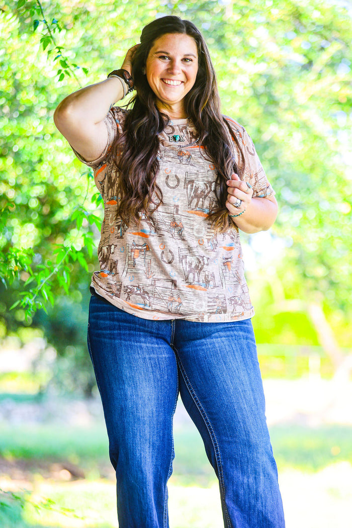 Sunset Ranch Retro Tee