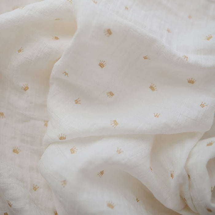 Mushie - Swaddle - Crowns - Lifestyle Cut