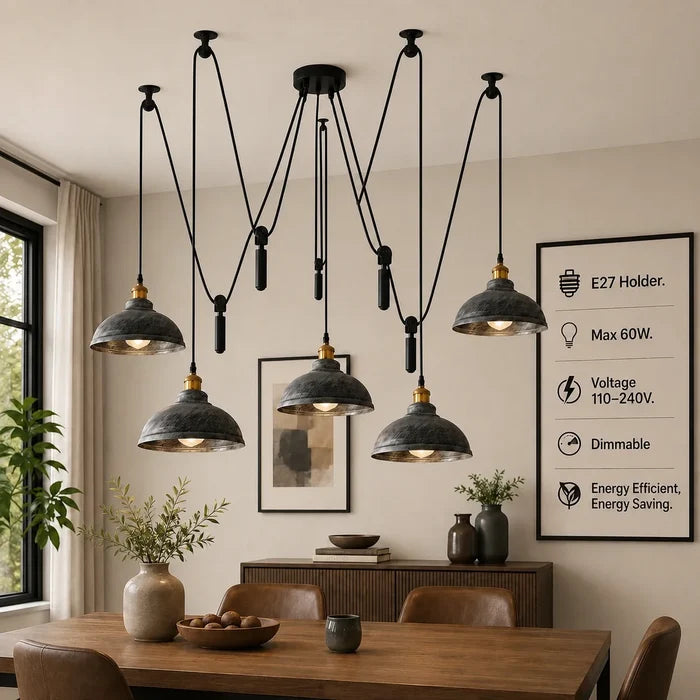 SWAGFLEX Multi-Light Industrial Spider Pendant ~6669