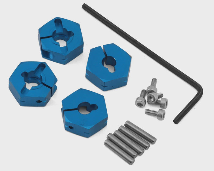 TAM53823 Tamiya 5mm Aluminum Clamping Wheel Hex (Blue) (4)