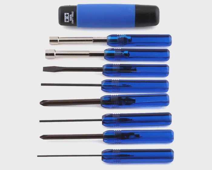 TAM74085  Tamiya 8-Piece Metric RC Tool Set w/Carrying Case