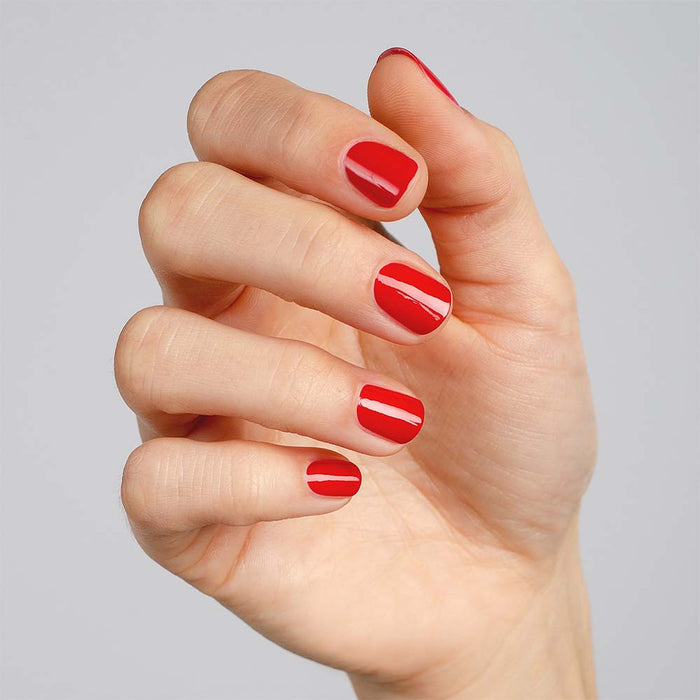manicure in red Sienna Tempest Toxic Free Nail Polish