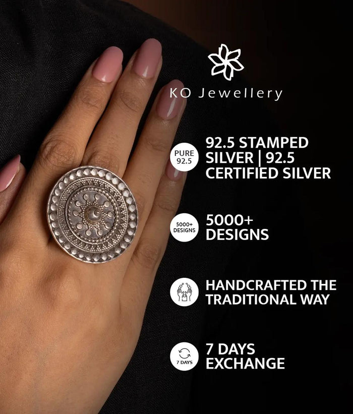 The Kiara Silver Chandbali Earrings (Red & Pearl)