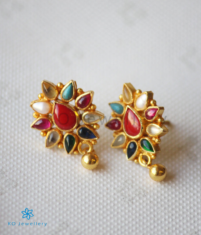 The Kriti Silver Navratna Earstuds