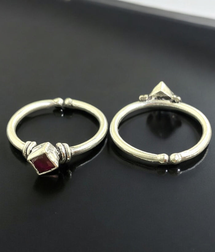 The Maruka Silver Gemstone Toe-Rings