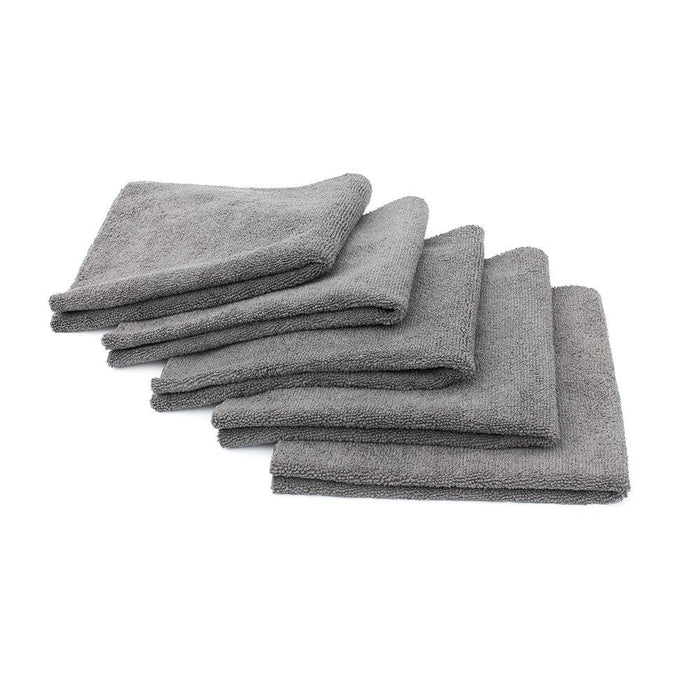 The Rag Company Edgeless 365 Miner Grey Towel Pack of 5 on a white background.