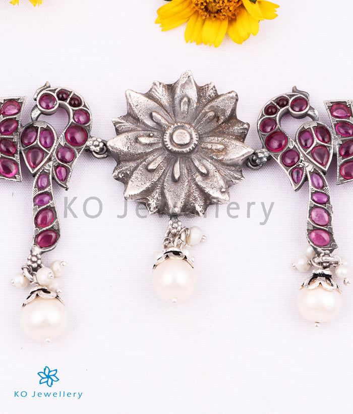The Omaja Silver Peacock Choker (Oxidised)