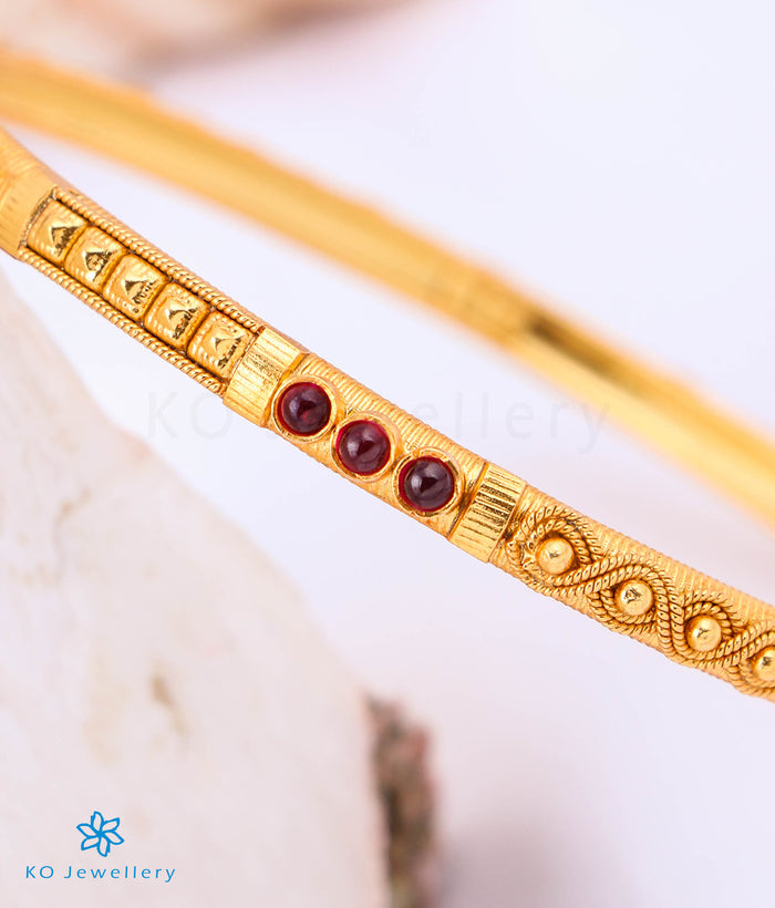 The Ruhi Silver Kempu Bangle- Single (Size/2.2/2.4/2.6/2.8)
