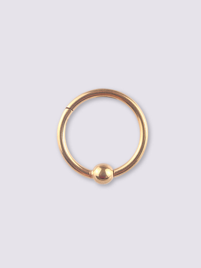 Titanium Plated Hinged Bead Ring 16G | Gold-Image 1