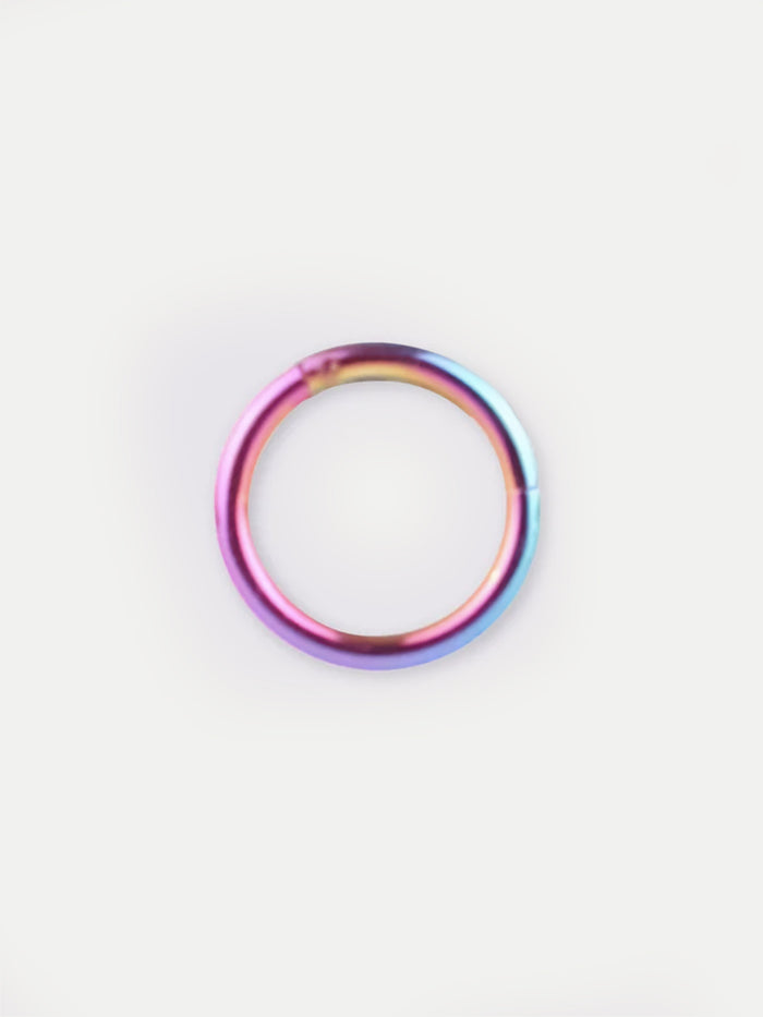 Titanium Plated Hinged Ring 16G | Rainbow-Image 1