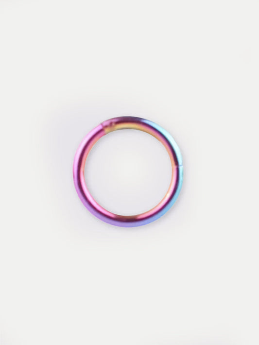 Titanium Plated Hinged Ring 16G | Rainbow-Image 1