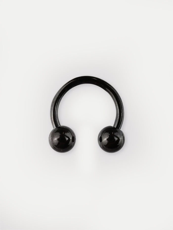 Titanium Plated Horseshoe 16G | Black-Image 1