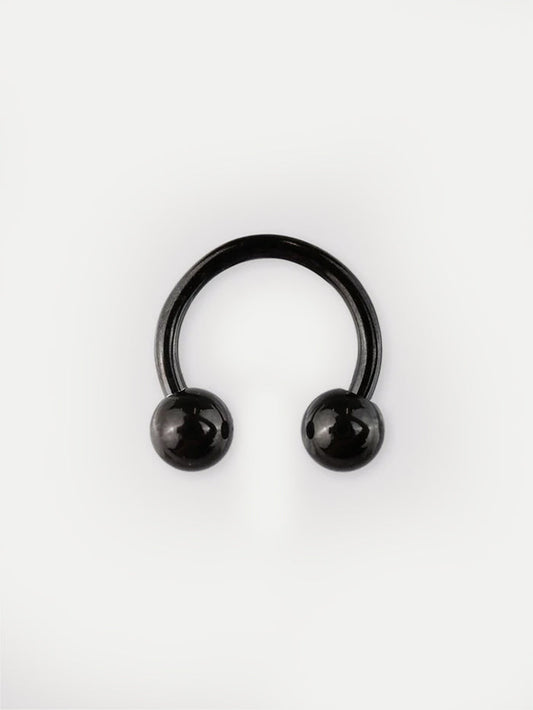 Titanium Plated Horseshoe 16G | Black-Image 1