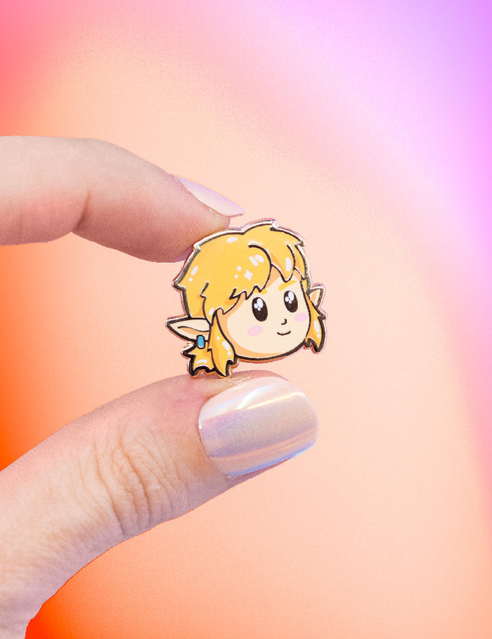 TotK Link & Zelda chibi enamel Pins