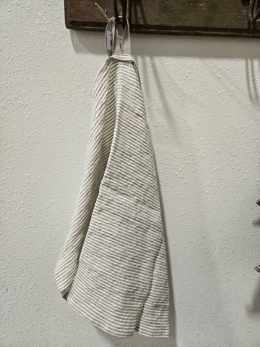 Towel, Linen Thin Tan Stripe