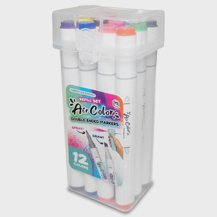 TPG-490MS12 Air Color Airbrush Washable Replacement Markers - 12 Pack