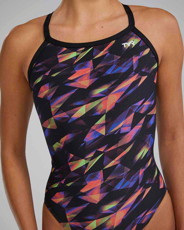 TYR Women's Triadic Diamondfit swimsuit in multi-color with sleek, supportive design for swimming and active wear.