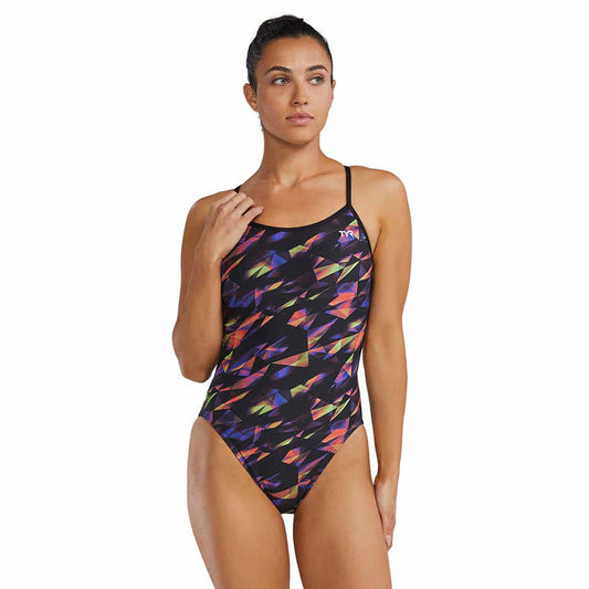 TYR Women's Triadic Trinityfit swimsuit in multi-color, featuring a sleek design and supportive fit for swim training and competitions.