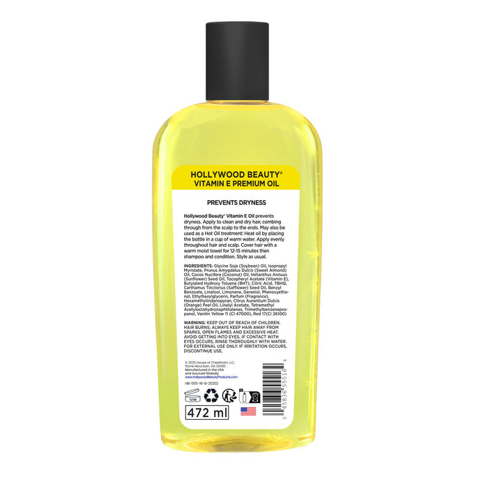 Vitamin E Premium Oil for Hair, Scalp, Skin, and Nails - 16 fl oz