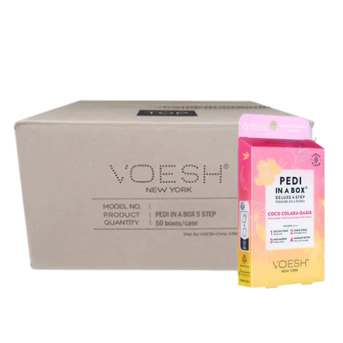VOESH Deluxe Pedicure In A Box 4 In 1 (Case 50 packs) - Coco Colada Oasis