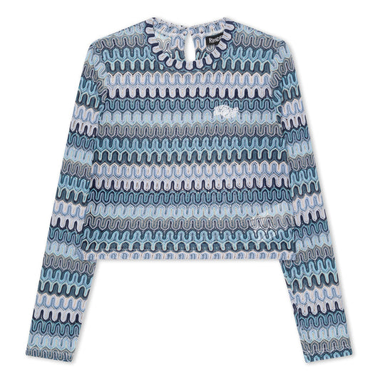 RIPNDIP Waves Crochet Crop Long Sleeve (Multi)