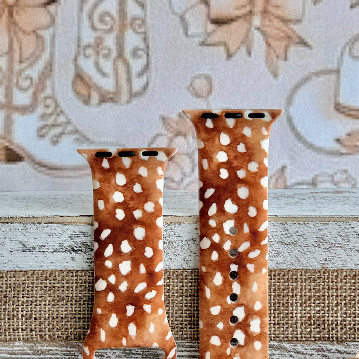 Whiskey Fawn Print Silicone Band For Apple Watch