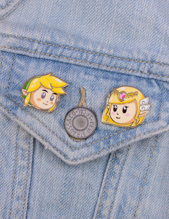 Windwaker Link & Zelda chibi enamel Pins