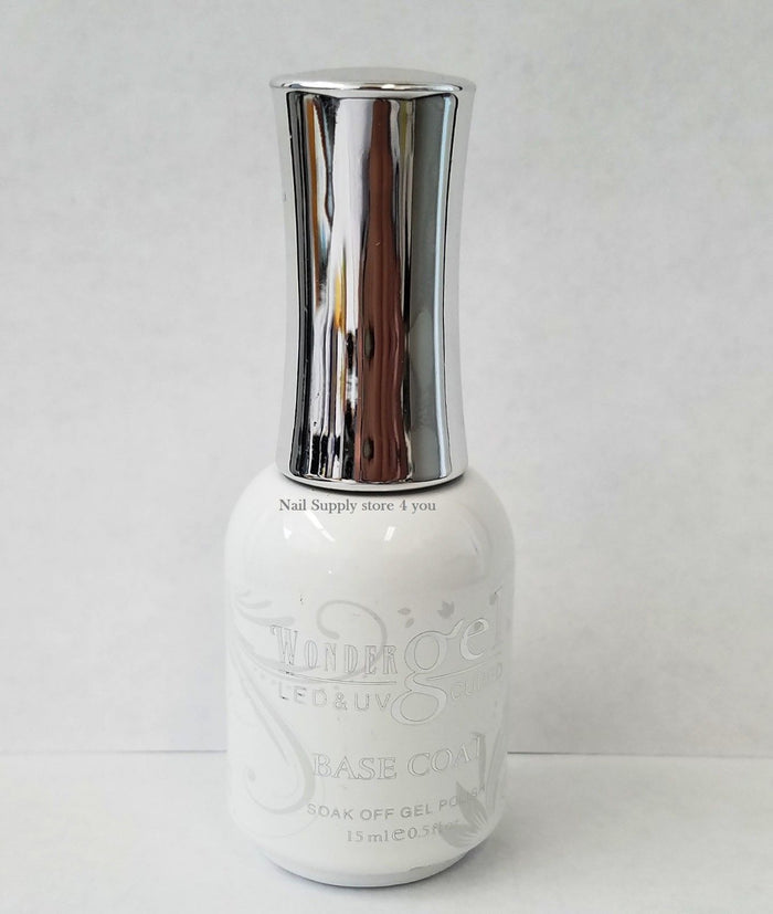 Wonder Gel - UV/LED Soak off Gel (No-Wipe) TOP BASE COAT  - 0.5oz/15mL