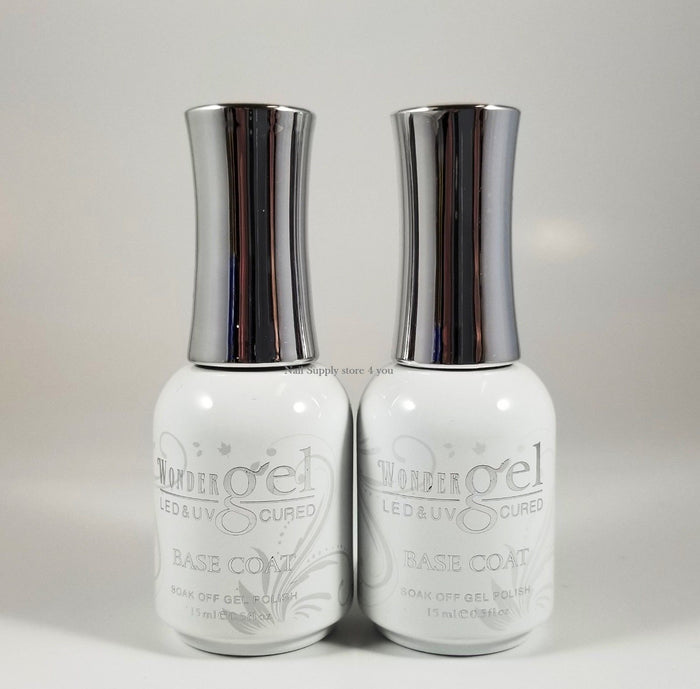 Wonder Gel - UV/LED Soak off Gel (No-Wipe) TOP BASE COAT  - 0.5oz/15mL