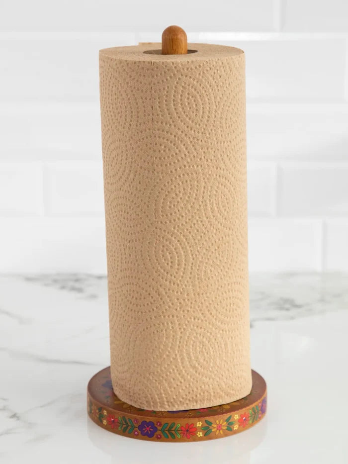 Wooden Paper Towel Holder - Folk Flower-view 4