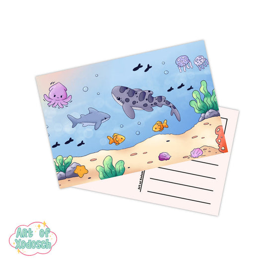 zebra shark postcard